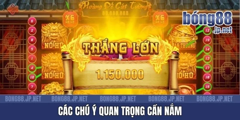 Các chú ý quan trọng cần nắm