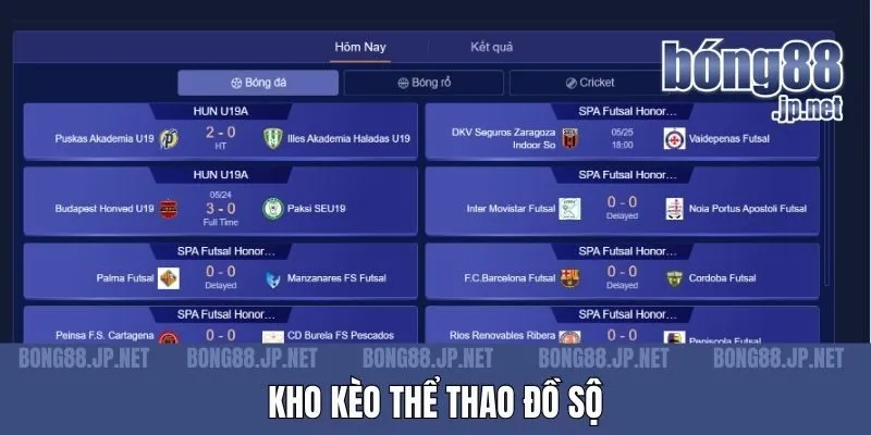 Kho kèo thể thao đồ sộ