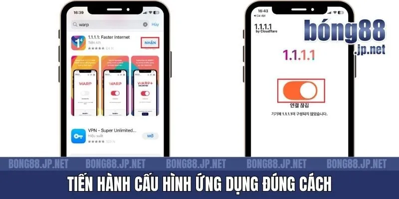 Tiến hành cấu hình ứng dụng đúng cách
